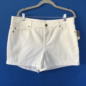 NWT White Denim Shorts Size 14 Jean Shorts 3" inseam Cotton